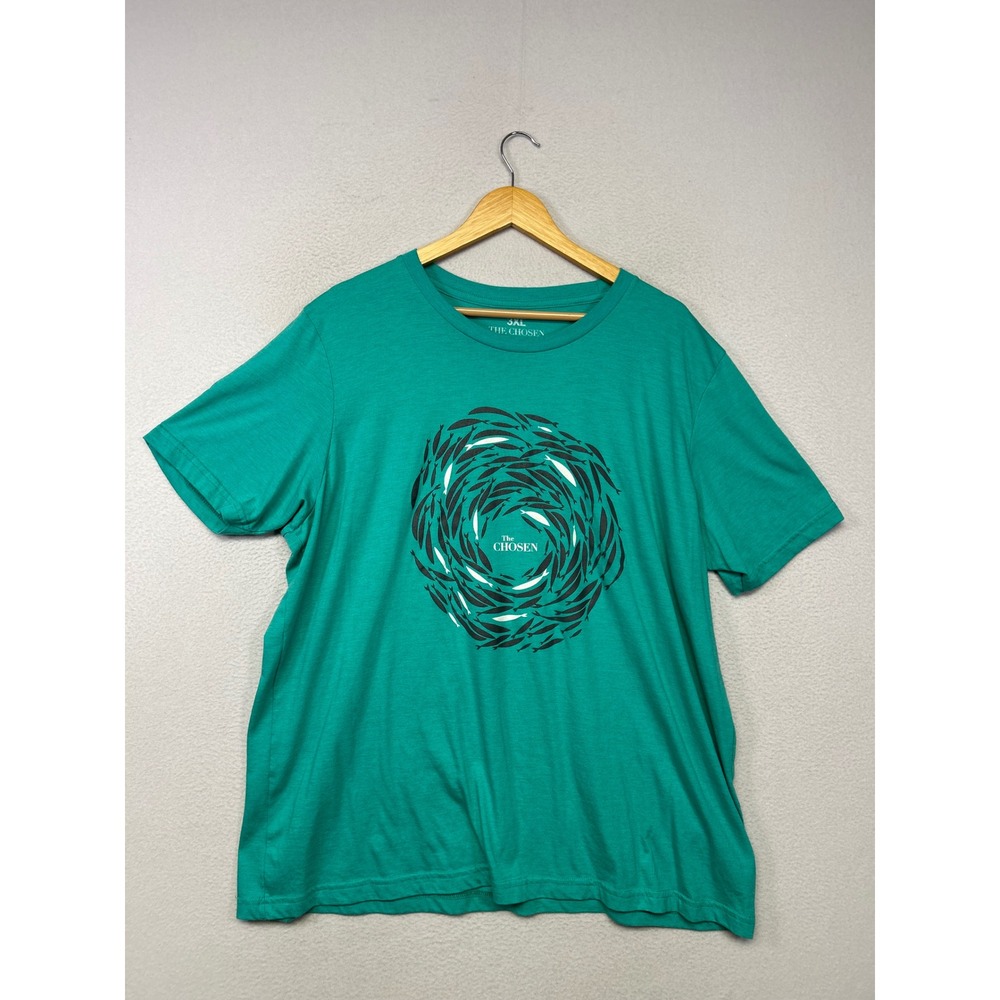 Christian Faith The Chosen Mens 3XL Green Fish Graphic Tri-blend T-Shirt